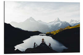 Alubild Mountainbiker am Bachalpsee, Berner Oberland, Schweiz