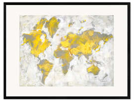 Framed art print World map