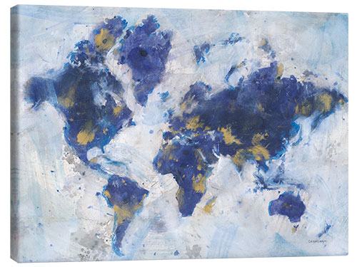 Canvas print Indigo world map