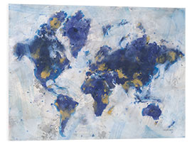 Foam board print Indigo world map