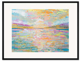 Gerahmter Kunstdruck Sonnenaufgang am Meer