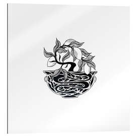 Galleriprint Asclepius - Black and white bonsai vase