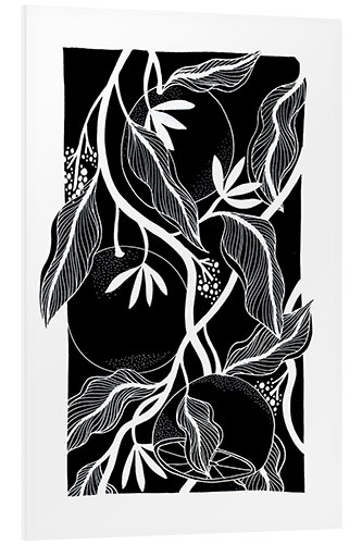 Foam board print Blood Oranges - Black and white botanical oranges II