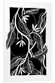 Foam board print Blood Oranges - Black and white botanical oranges II