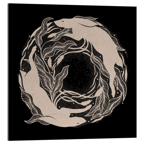 Gallery print Alioth - Black and white circular rabbits