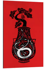 Magnettafel Hathor Rot - Vase und Feigenbaum