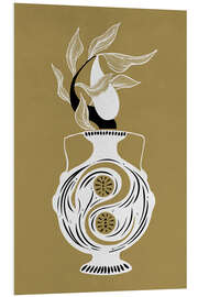 Foam board print Zahar - Gold and white pear and vase