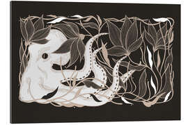 Gallery print Shelter - Black and white botanical octopus