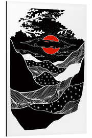 Magnettafel Kletterparadies - Schwarz-weiße Berglandschaft Landschaft