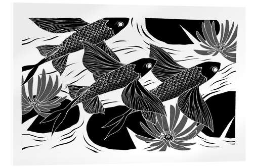 Akrylglastavla Flash - Black and white flying fish