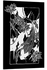 Tableau en aluminium Flow - Poisson carpe koi japonais