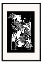 Gerahmter Kunstdruck Flow - Japanischer Koi-Karpfenfisch