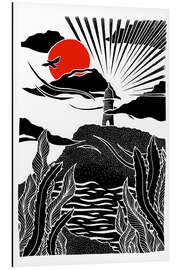 Magnettafel Leitlicht - Seelandschaft mit Leuchtturm