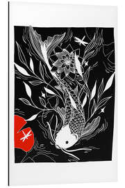 Tableau en aluminium Mystical Lake - Poisson carpe koi japonais