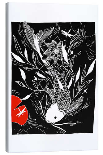 Canvas print Mystical Lake - Japanese koi carp fish