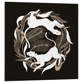 Magnettafel Ojas - Abstrakte kreisförmige botanische Panther