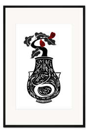 Gerahmter Kunstdruck Hathor - Klassische Vase und Feigenbaum