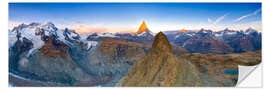 Wall sticker Breithorn and  Matterhorn peaks at sunset, Zermatt, Switzerland