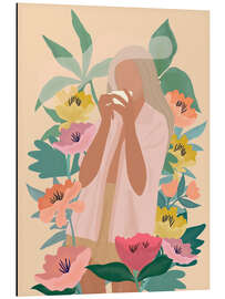 Magnettafel Kaffee unter den Blumen II