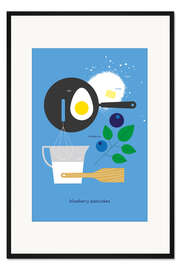 Gerahmter Kunstdruck Blueberry pancakes