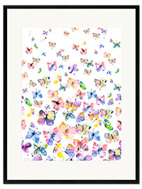 Framed art print Colorful butterflies