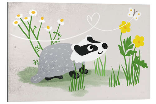 Aluminium print Little badger