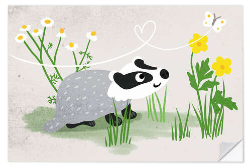 Selvklebende plakat Little badger