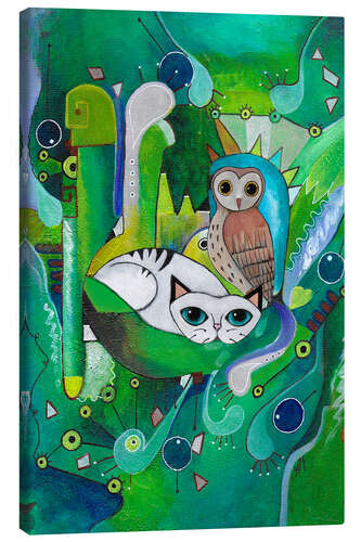 Canvas print Owl and pussycat