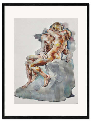 Ingelijste kunstdruk The kiss