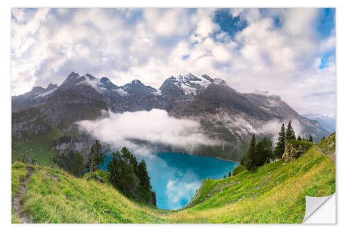 Wandsticker Panorama des Oeschinensees, Berner Oberland, Schweiz