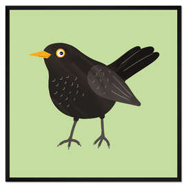 Gerahmter Kunstdruck Amsel