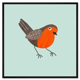 Gerahmter Kunstdruck Rotkehlchen