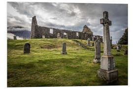 Foam board print Ruin of the Church of Kilchrist, Isle of Skye