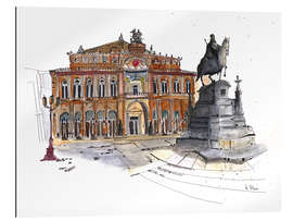 Gallery print Semperoper with equestrian statue, Dresden