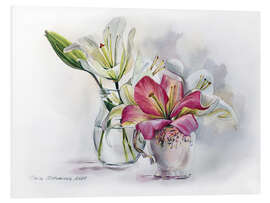 Foam board print White lilies