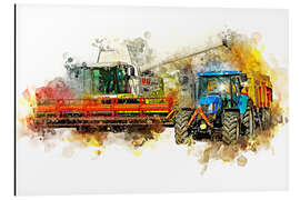 Magnettafel Mähdrescher bei der Ernte