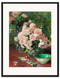 Impression artistique encadrée Roses blanches II