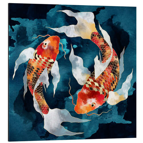Tableau en aluminium Koi métallique II