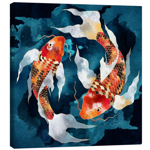 Tableau sur toile Koi métallique II