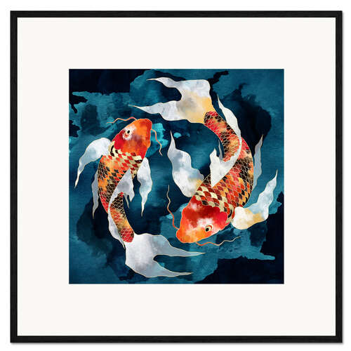 Framed art print Metallic Koi II