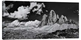 Obraz na płótnie The three peaks in black and white