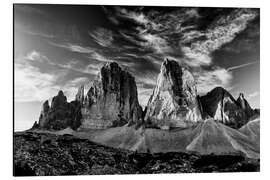 Cuadro de aluminio Dolomitas en blanco y negro