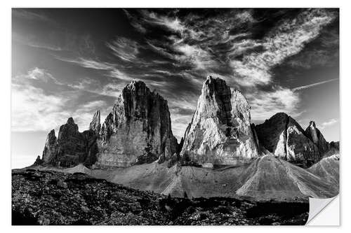 Wall sticker Dolomites in black and white