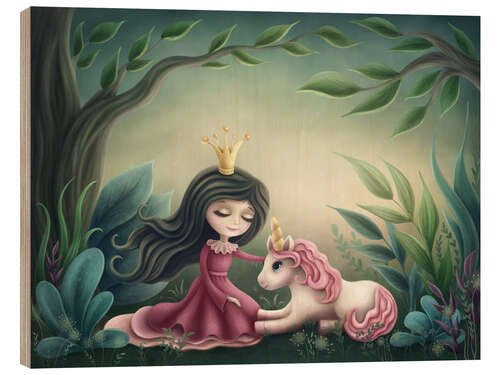 Trebilde Princess with unicorn in the magic forest