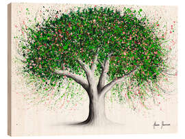 Wood print Town Apple Tree