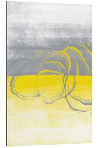 Aluminium print Lemons yellow-gray