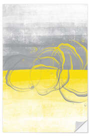 Sticker mural Lemons yellow-gray