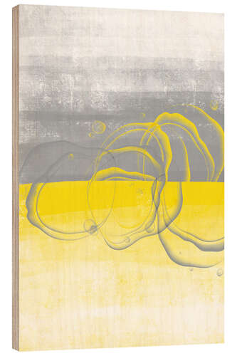 Tableau en bois Lemons yellow-gray