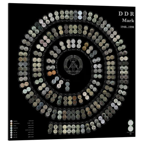 Aluminiumsbilde GDR Mark Spiral: Nighttime colors