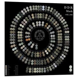 Foam board print GDR Mark Spiral: Nighttime colors (German)